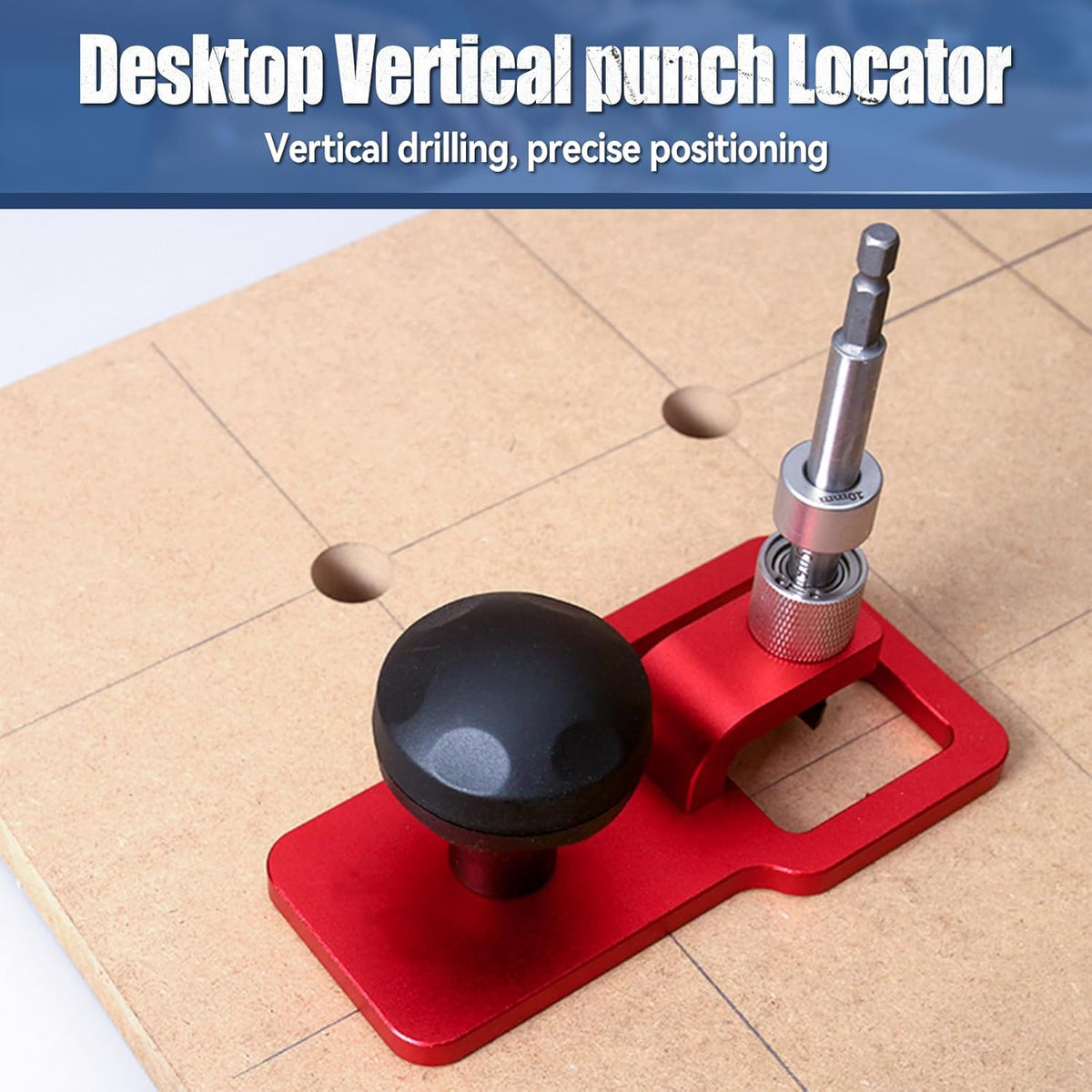 Desktop Vertical Drill Positioner, Precision Vertical Drilling Guide Set Drill Guide for Straight Holes Portable Straight Hole Positioning Guides for Cabinet Handmade Projects Crafting (19mm)