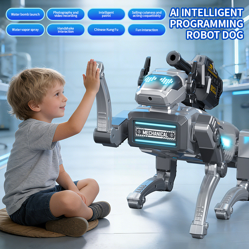 Smart Robot Dog Companion for Kids, AI Interactive Puppy Toy with Voice Recognition, Emotional Support Features, Remote Control, Learning & Programming Functions, Educational Gift Ages 6+