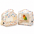 Bird Carrier for Parakeets & Parrots – Lightweight Breathable Bird Travel Cage with Mesh Windows, Removable Tray & Shoulder Strap