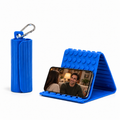 Silicone Cell Phone Stand, Flexible Silicone Phone Holder with Carabiner Clip, Airplane Phone Holder for Travel, Desk & Everyday Use