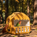Bird Travel Carrier – Breathable Parrot Travel Carrier with 360° Ventilation, Wood Perch & Removable Feeding Tray