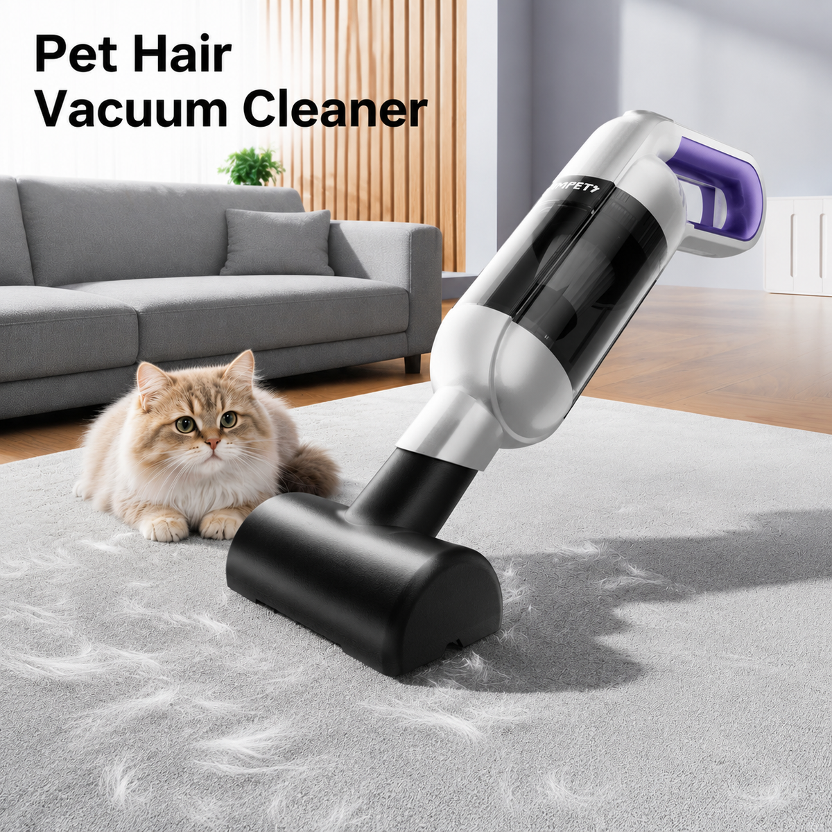 Pet Hair Vacuum Cleaner Cordless Handheld, Powerful Rechargeable Hand Vacuum with LED,  4000mAh Battery, Multi-Surface Cleaning & HEPA Filter for Home, Car Interior, Sofa, Carpet and Pet Hair Removal